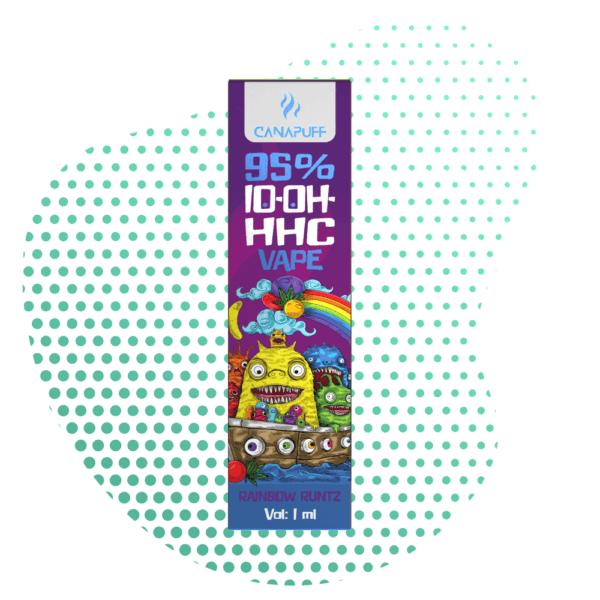 Canapuff 95% 10-OH-HHC Vape Rainbow Runtz 1ml, emballage color