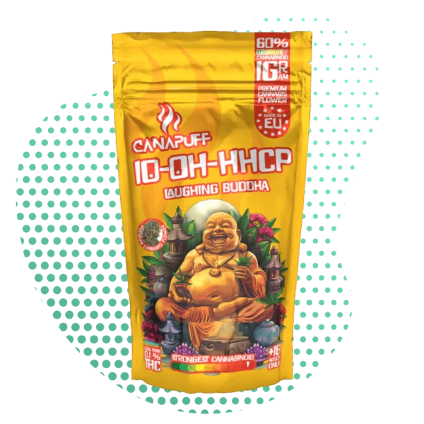 canapuff_flowers_10OH_HHCP_laughing_buddha Canapuff ID-OH-HHCP Laughing Buddha fleur de cannabis 1g, puissant cannabinoĂŻde
