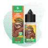 E-liquide CBD Repos 1500mg Canapuff REST, flacon et boîte, avec un paresseux décontracté coiffé d'un bonnet rasta, symbolisant la détente.