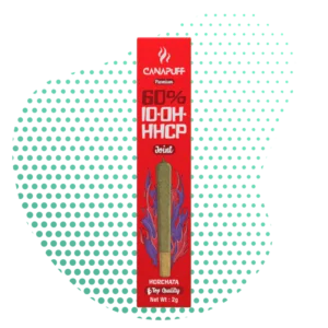 Emballage du joint HHCP Horchata cannalegal.fr, pré-roll 60% 1D-OH-HHCP Horchata 2g avec flammes violettes. Top Qualité.