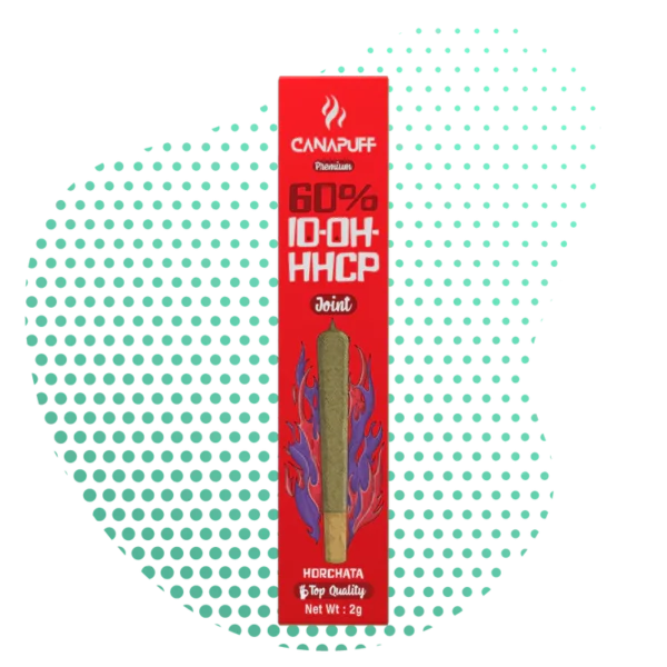 Joint HHCP Horchata cannalegal.fr | Pré-roll 60% 1D-OH-HHCP Premium 2g Emballage du joint HHCP Horchata cannalegal.fr, pré-roll 60% 1D-OH-HHCP Horchata 2g avec flammes violettes. Top Qualité.