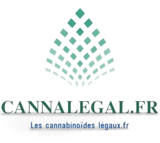 Logo officiel cannalegal.fr avec un motif de pyramide de losanges verts et le texte 'CANNALEGAL.FR Les cannabino&iuml;des l&eacute;gaux.fr'. Repr&eacute;sente les produits cannabino&iuml;des l&eacute;gaux disponibles sur notre site.