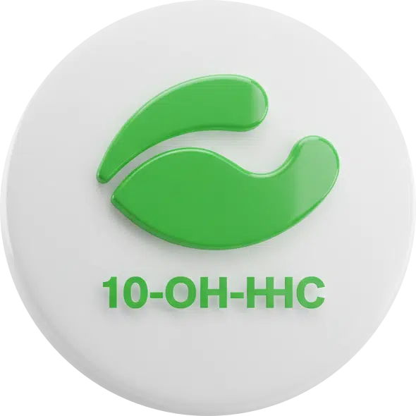 Explorez le 10-OH-HHC pour un effet 'high' léger et contrôlé. Badge iconique pour le 10-OH-HHC