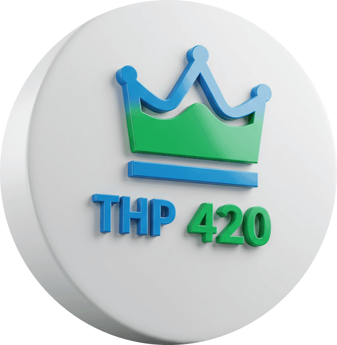 Badge iconique pour le THP 420, l'exclusivité CannaLegal.fr