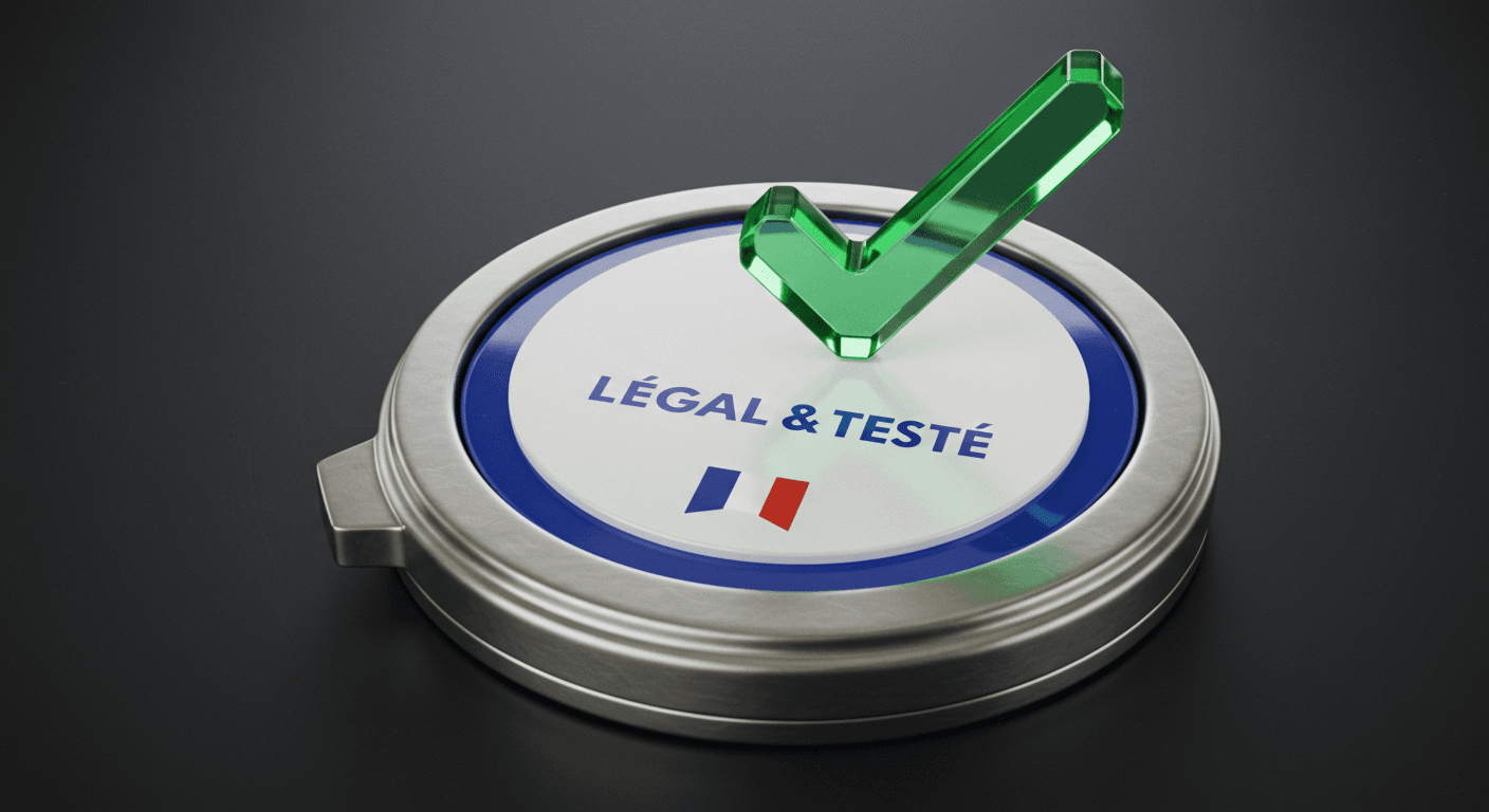 Sceau de confiance CannaLegal, certifiant que le CBN vendu est 100% légal, testé et approuvé en France.