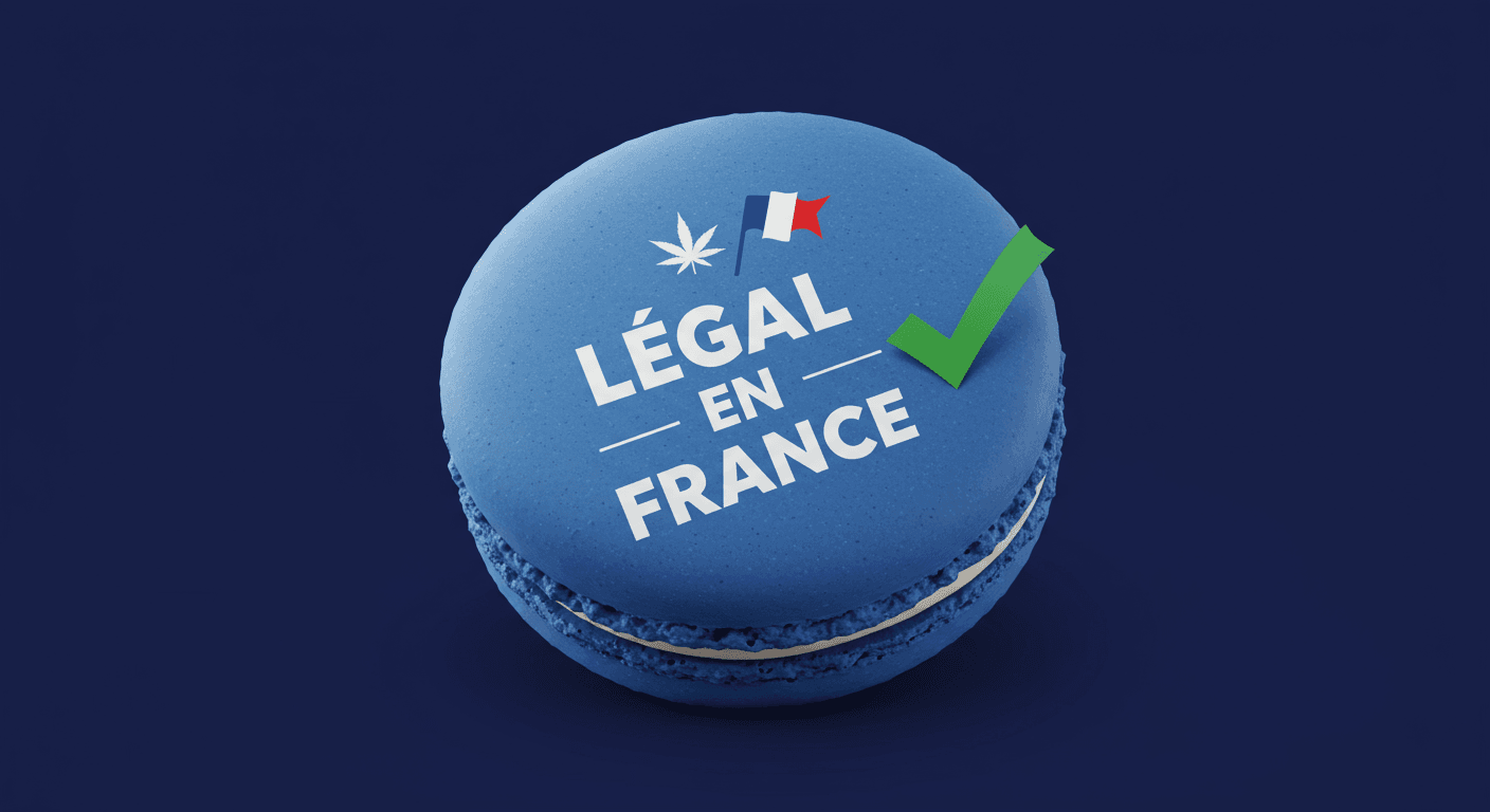 Macaron certifiant la légalité du 10-OH-HHCP en France.