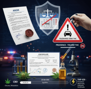 Décision d'interdiction de l'HHC par l'ANSM, avec la date du 12 juin 2023, symbolisant la veille juridique sur le cannabis légal.