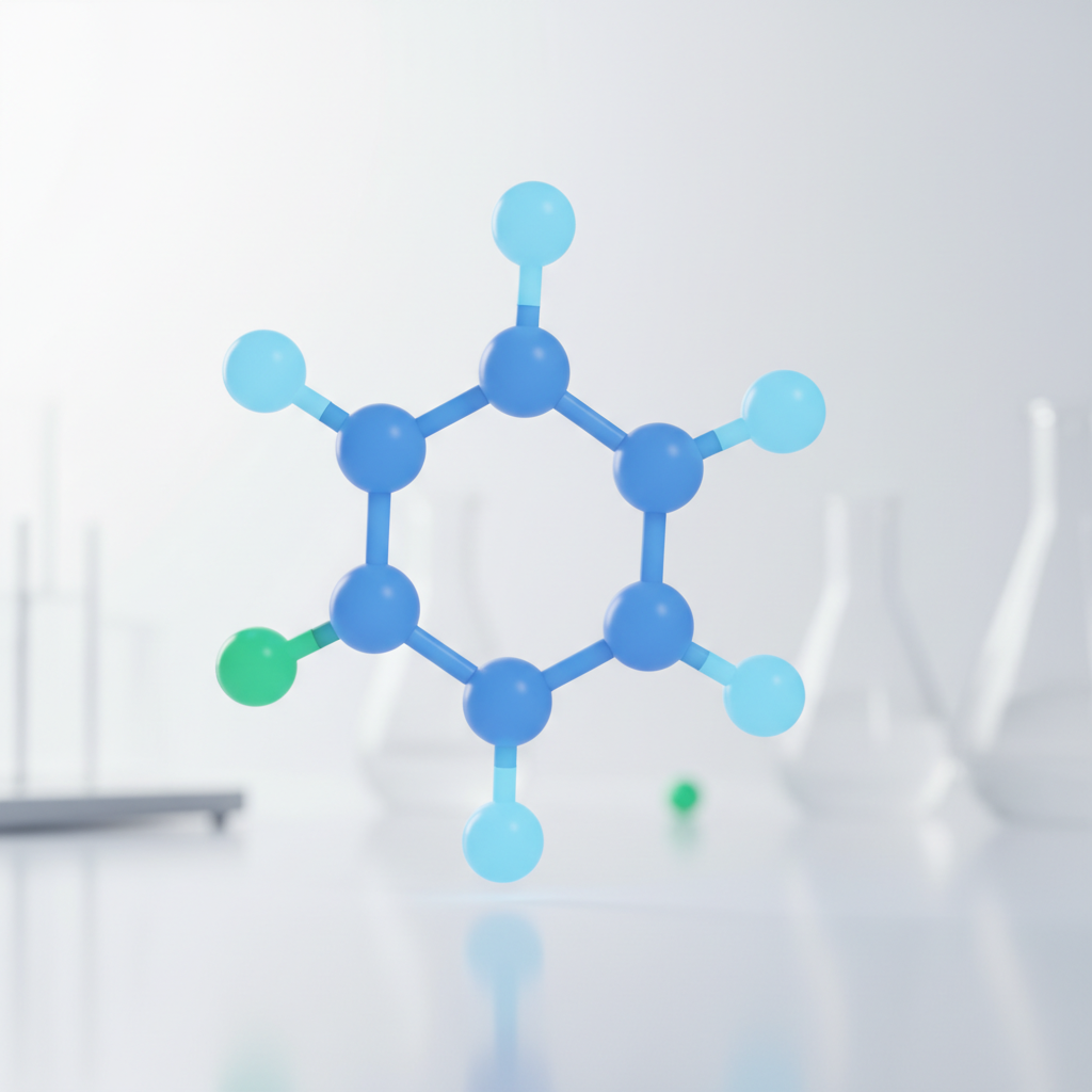 Macro plan d'une structure moléculaire de 10-OH-HHC, un cannabinoïde, illuminée d'un bleu clinique (#36bff5) sur un fond blanc de laboratoire.