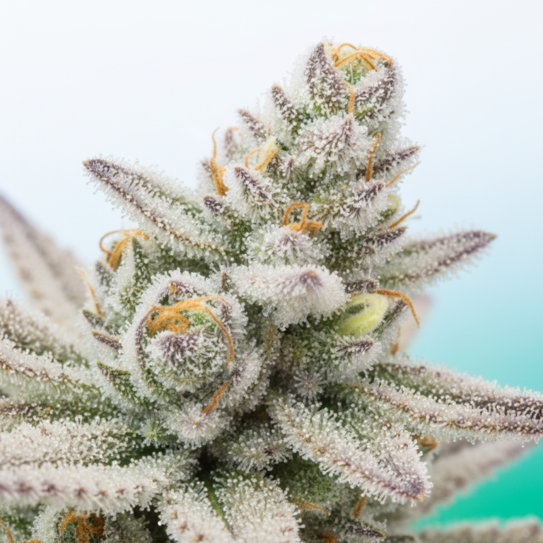 Macro shot d'une fleur de cannabis de qualité pharmaceutique avec thc, cbd puissante, acheter canna,shop en france legal,information