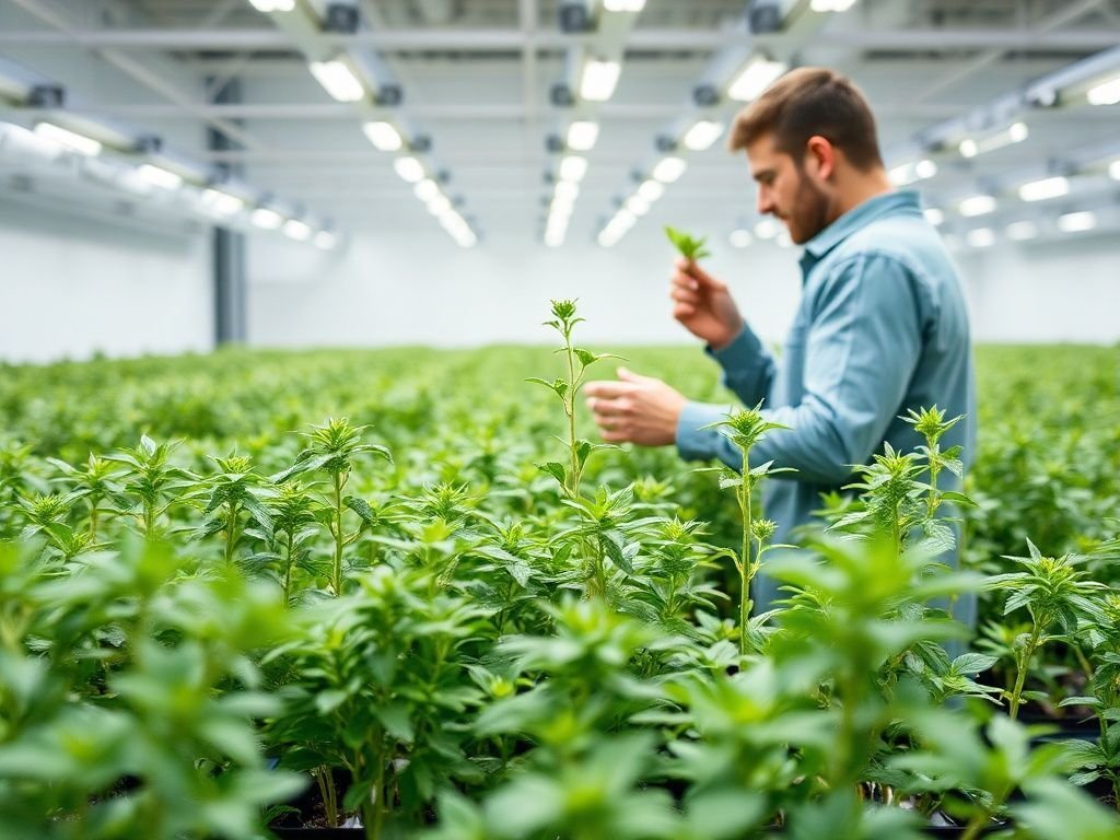 Champs de chanvre et méthode d'extraction pour le CBD